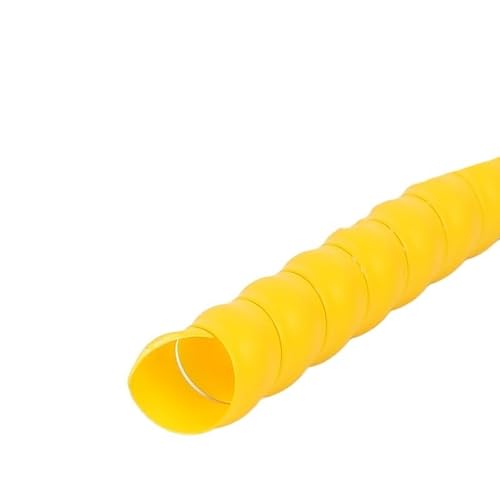 Crepundia Flexibler Gewebter Kabelmantel, 1/2/5 Meter 8mm 10mm Leitungsorganisator Rohrschutz Flexible Spiralwicklung Wickelkabel Drahtschutz Kabelhülse Abdeckung Rohr(Yellow,ID 25MM_5 Meters) von Crepundia