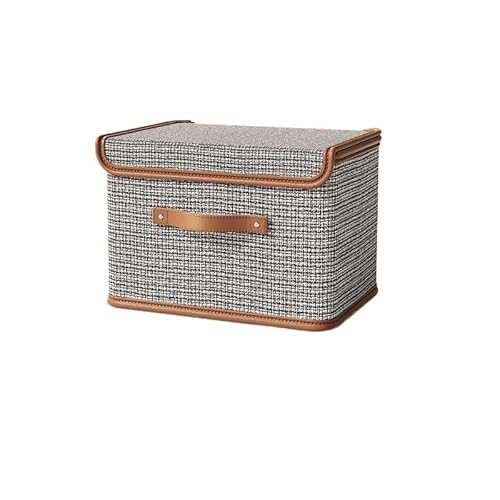 Crepundia Folding Fabric Storage Cube Organizer, 770g Staubdichte Aufbewahrungsbox Mit Deckel Großes Fassungsvermögen Faltbar Doppelt Dick Feuchtigkeitsbeständig(Black-M-1Pc) von Crepundia