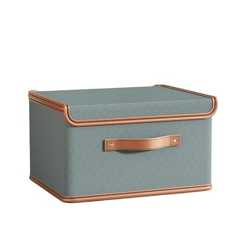 Crepundia Folding Fabric Storage Cube Organizer, 770g Staubdichte Aufbewahrungsbox Mit Deckel Großes Fassungsvermögen Faltbar Doppelt Dick Feuchtigkeitsbeständig(Grey-L-1Pc) von Crepundia