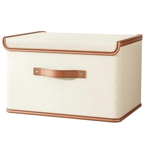 Crepundia Folding Fabric Storage Cube Organizer, 770g Staubdichte Aufbewahrungsbox Mit Deckel Großes Fassungsvermögen Faltbar Doppelt Dick Feuchtigkeitsbeständig(M-1Pc) von Crepundia