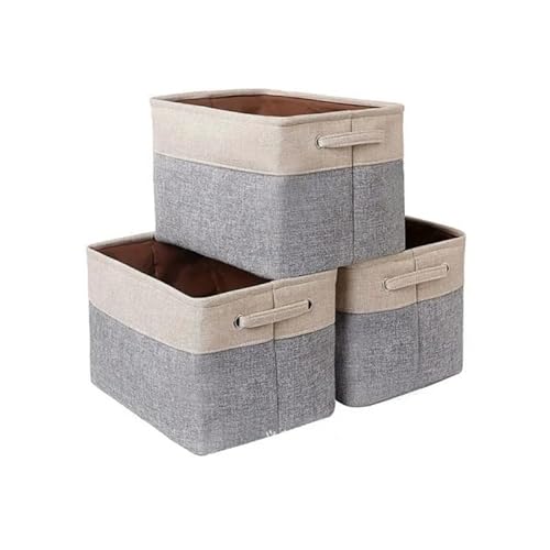 Crepundia Folding Fabric Storage Cube Organizer, Faltbare Aufbewahrungsbox Mit Seilgriff, Große Kapazität Für Taschen Snacks Spielzeug Haushalt(C 3pcs set) von Crepundia