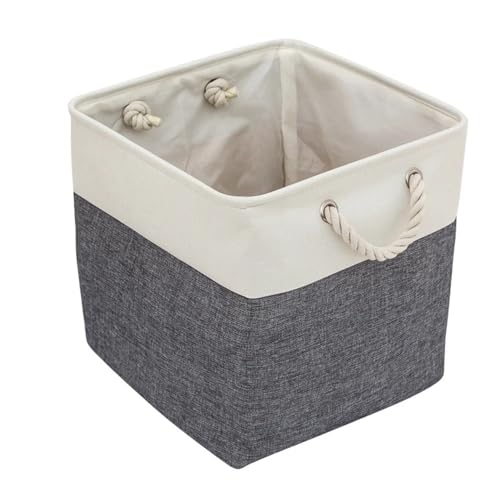 Crepundia Folding Fabric Storage Cube Organizer, Faltbarer Stoff Aufbewahrungswürfel 33cm Organizer Mit Griffen Aufbewahrungsbox Spielzeug Kleidung(A1 33cm) von Crepundia