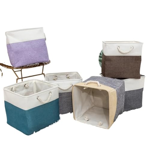 Crepundia Folding Fabric Storage Cube Organizer, Faltbarer Stoff Aufbewahrungswürfel 33cm Organizer Mit Griffen Aufbewahrungsbox Spielzeug Kleidung(A6 33cm) von Crepundia
