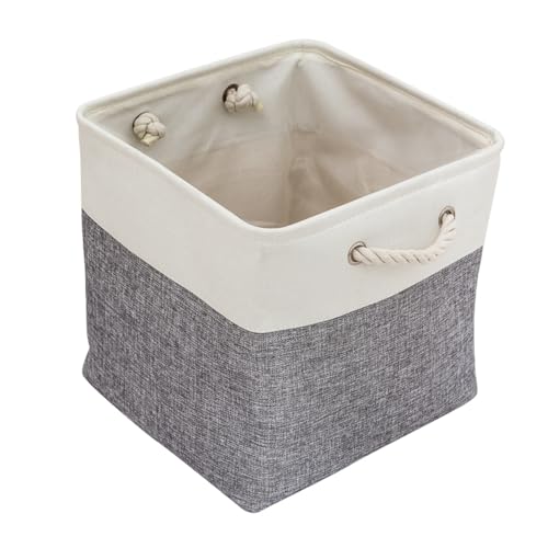 Crepundia Folding Fabric Storage Cube Organizer, Faltbarer Stoff Aufbewahrungswürfel 33cm Organizer Mit Griffen Aufbewahrungsbox Spielzeug Kleidung(A7 33cm) von Crepundia