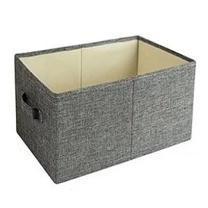 Crepundia Folding Fabric Storage Cube Organizer, Stoff Aufbewahrungsboxen Mit Deckel Faltbar Kleidung Organizer Schrank Schlafzimmer Wohnzimmer(Gray without Lid,41x24x17cm) von Crepundia