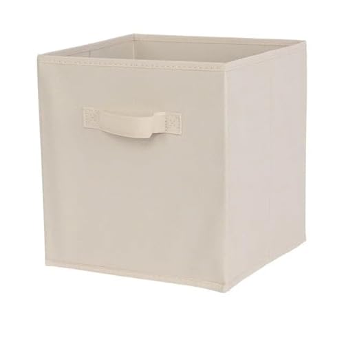 Crepundia Folding Fabric Storage Cube Organizer, Vliesstoff Aufbewahrungsbox Schublade Schrank Organizer Regal Faltbarer Würfel Aufbewahrungskorb(Beige) von Crepundia