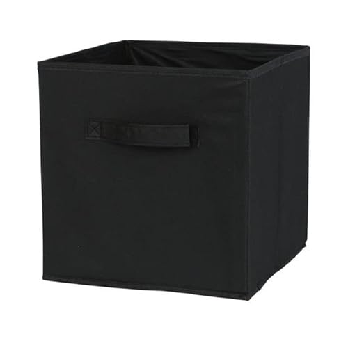 Crepundia Folding Fabric Storage Cube Organizer, Vliesstoff Aufbewahrungsbox Schublade Schrank Organizer Regal Faltbarer Würfel Aufbewahrungskorb(Black) von Crepundia