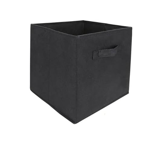 Crepundia Folding Fabric Storage Cube Organizer, Vliesstoff Aufbewahrungsbox Schublade Schrank Organizer Regal Faltbarer Würfel Aufbewahrungskorb(Dark grey) von Crepundia