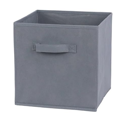 Crepundia Folding Fabric Storage Cube Organizer, Vliesstoff Aufbewahrungsbox Schublade Schrank Organizer Regal Faltbarer Würfel Aufbewahrungskorb(Gray) von Crepundia
