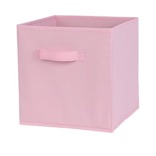 Crepundia Folding Fabric Storage Cube Organizer, Vliesstoff Aufbewahrungsbox Schublade Schrank Organizer Regal Faltbarer Würfel Aufbewahrungskorb(Pink) von Crepundia