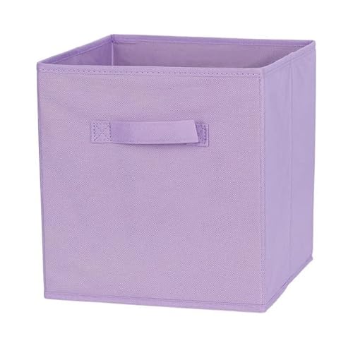 Crepundia Folding Fabric Storage Cube Organizer, Vliesstoff Aufbewahrungsbox Schublade Schrank Organizer Regal Faltbarer Würfel Aufbewahrungskorb(Purple) von Crepundia