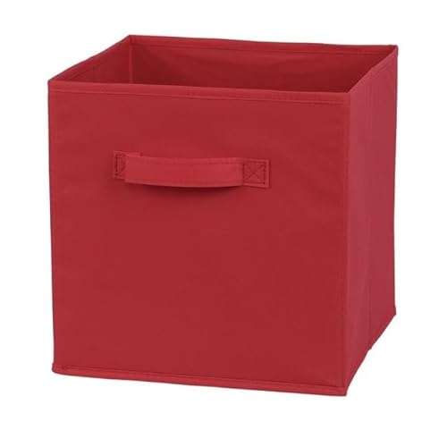 Crepundia Folding Fabric Storage Cube Organizer, Vliesstoff Aufbewahrungsbox Schublade Schrank Organizer Regal Faltbarer Würfel Aufbewahrungskorb(Red) von Crepundia