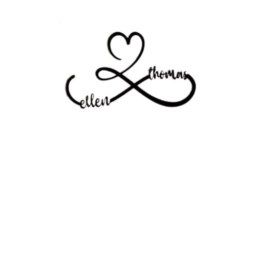 Crepundia Infinity Sign Hearts Personalised, Personalisierter Buchstabe Herzförmiges Schild Name Datum Liebe Eisen Kunst Dekoration Unendlichkeit Wanddekoration - Metall Hochzeit(B,30cm) von Crepundia