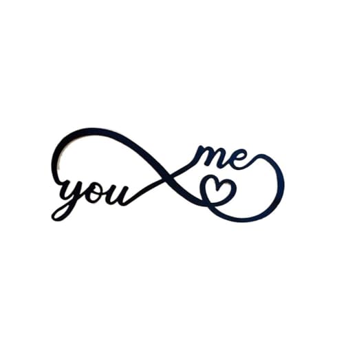 Crepundia Infinity Sign Hearts Personalised, Personalisierter Buchstabe Herzförmiges Schild Name Datum Liebe Eisen Kunst Dekoration Unendlichkeit Wanddekoration - Metall Hochzeit(D Payment,40cm) von Crepundia