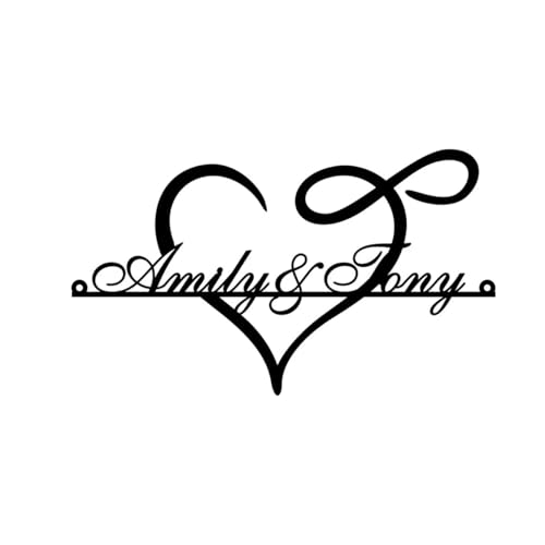 Crepundia Infinity Sign Hearts Personalised, Personalisiertes Unendlichkeitsherz-Wandkunstschild aus Metall – Dekoratives Schild im klassischen Stil, Wandbehang, Liebesthema des Paares Crepundia Infinity Sign Hearts Personalised, Personalisiertes Unendlichkeitsherz-Wandkunstschild aus Metall – Dekoratives Schild im klassischen Stil, Wandbehang, Liebesthema des Paares von Crepundia