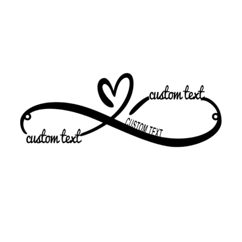 Crepundia Infinity Sign Hearts Personalised, Romantische Liebe Herz Metall Wandbehang benutzerdefinierte Brief Dekoration Handwerk von Crepundia
