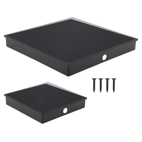 Dekorative Pfostenkappe für Gartenzaun, 3,5 x, Zoll/5, Zoll Aluminium-Pfostenkappe for 4X4 6X6 Nennholzpfosten mit matter, pulverbeschichteter Oberfläche(3.5 X 3.5inch) von Crepundia