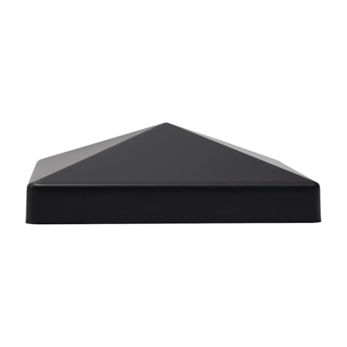 Dekorative Pfostenkappe für Gartenzaun, 4 Stück 4x4 Zoll schwarze ABS-Kunststoff-Zaunpfostenkappen for Schutz von Holzzäunen im Freien, Gartenornamente von Crepundia