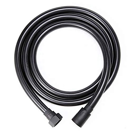 Duschkopf Schlauch,Duschschlauch Anti-Knick Schutz Druck PVC Hoch Silber Schwarz Glatt Brauseschlauch For Badewanne Handbrause Flexible 360 ° Rotation(Black,100cm) von Crepundia