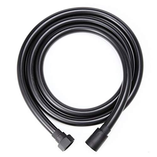 Duschkopf Schlauch,Duschschlauch Anti-Knick Schutz Schwarz 1.5M 2M Heizung Schläuche Badezimmer Brauseschlauch Bidet Wasserhahn Badezimmer-Rohr PVC(Black,200cm) von Crepundia