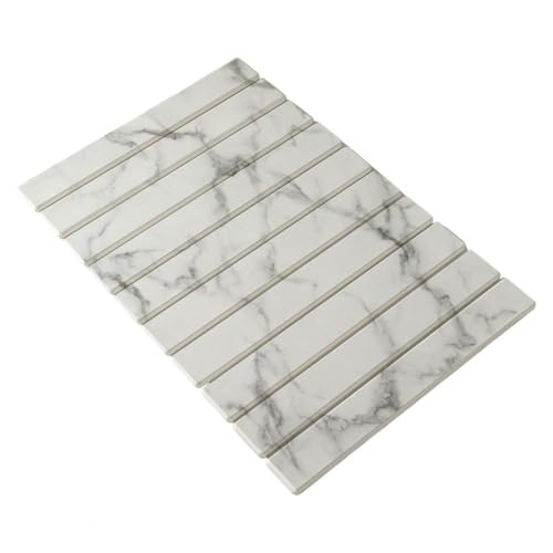 Fast Drying Stone Mat, Abtropfmatte Aus Stein For Die Küchentheke, Faltbares Trockenpad Kieselgur, Saugfähige Badematte, Schnell Trocknende Geschirr Und Tassen(B) von Crepundia