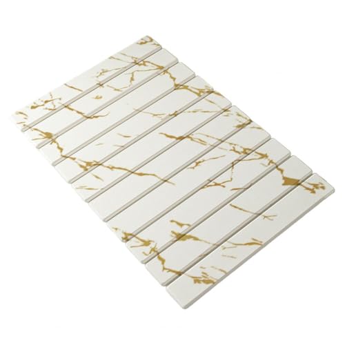 Fast Drying Stone Mat, Abtropfmatte Aus Stein For Die Küchentheke, Faltbares Trockenpad Kieselgur, Saugfähige Badematte, Schnell Trocknende Geschirr Und Tassen(C) von Crepundia