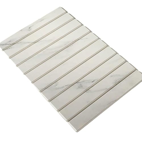 Fast Drying Stone Mat, Steintischmatte,Abtropfmatte,Faltbare Kieselgur-Badematte,Super Saugfähig, Abtropffläche,Küchengeschirr,Tischdekoration Und Zubehör(Stone04) von Crepundia