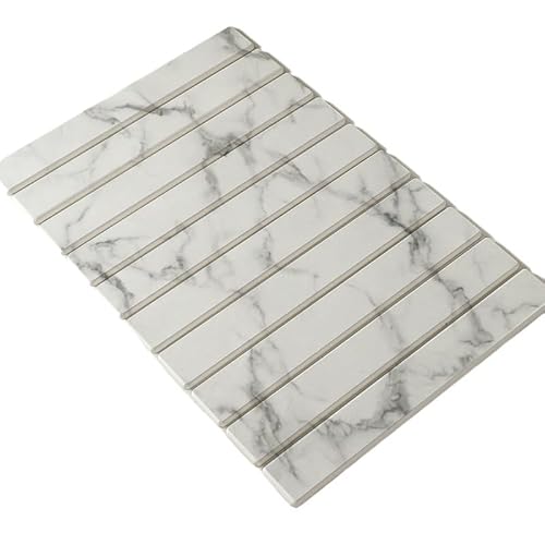 Fast Drying Stone Mat, Steintischmatte,Abtropfmatte,Faltbare Kieselgur-Badematte,Super Saugfähig,Abtropffläche,Küchengeschirr,Tischdekoration Und Zubehör(Stone03) von Crepundia