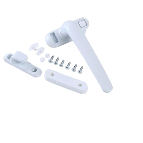 Fenstergriff,Sicherheitsgriff FüR Fenster 2 stücke Universal Fenster Griff Schloss Flügelfenster Rad Schwarz Hardware Möbel Liefert Tür Und Griffe(White left) von Crepundia