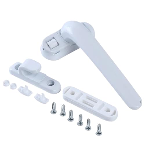 Fenstergriff,Sicherheitsgriff FüR Fenster 2 stücke Universal Fenster Griff Schloss Flügelfenster Rad Schwarz Hardware Möbel Liefert Tür Und Griffe(White right) von Crepundia