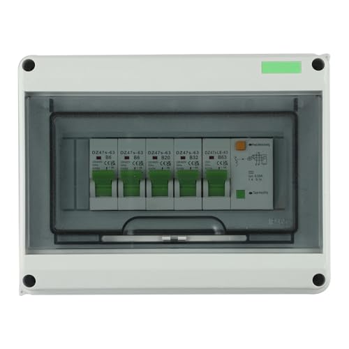 Feuchtraum Aufputz Verteilerkasten, 1 Stück wasserdichter Verteilerkasten, 4-Wege-wasserdichter, 63 A, AC220 V, Auslaufschutz, Leistungsschalter von Crepundia
