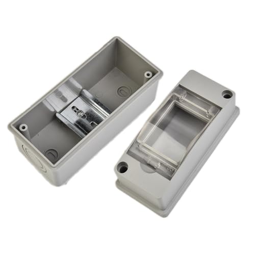 Feuchtraum Aufputz Verteilerkasten, IP65 Wasserdichter Sicherungsschaltkasten 2 MCB's Sicherungskasten 40A 30mA RCD Staubdicht Horizontale Reihe Mini-Verbrauchereinheit Kunststoff(2 Way) von Crepundia