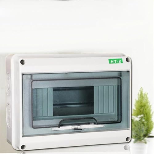 Feuchtraum Aufputz Verteilerkasten, IP65 Wasserdichter Sicherungsschaltkasten 2 MCB's Sicherungskasten 40A 30mA RCD Staubdicht Horizontale Reihe Mini-Verbrauchereinheit Kunststoff(8 Way) von Crepundia
