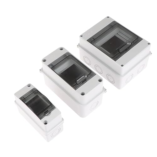 Feuchtraum Aufputz Verteilerkasten, Wasserdichter elektrischer Verteilerkasten for den Außenbereich, Leistungsschalter, MCB-Stromversorgung, Kunststoff-Anschlussdose(C) von Crepundia