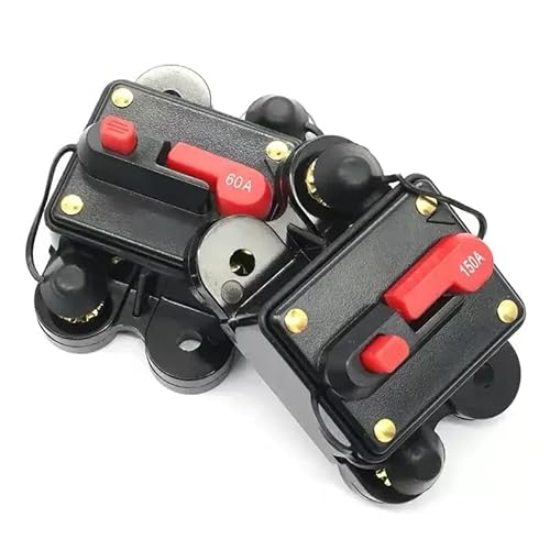 Fi Ls Schalter,Fehlerstrom-Schutzschalter 12V 24 48V DC Circuit Breaker 20A 30A 50A 60A 80A 100A 150A 200A 250A 300A Auto Lkw Audio Rückstellbare Sicherung Spannung Schutz(250A) von Crepundia
