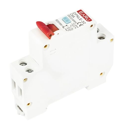 Fi Ls Schalter,Fehlerstrom-Schutzschalter 18MM Mini 230V 50/60Hz RCBO 1P + N 6KA Fehlerstrom-Differential Automatischer Schutzschalter Überstrom Leckageschutz(6A) von Crepundia