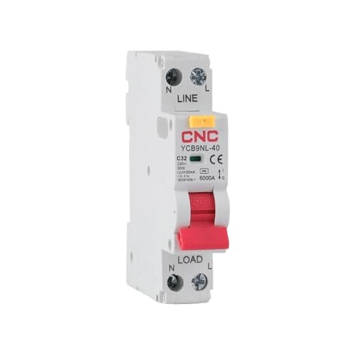 Fi Ls Schalter,Fehlerstrom-Schutzschalter 18mm 230V 50/60Hz RCBO 1P + N 6kA Fehlerstrom-Differential-Schutzschalter Mit Überstrom-Leckschutz(32A) von Crepundia