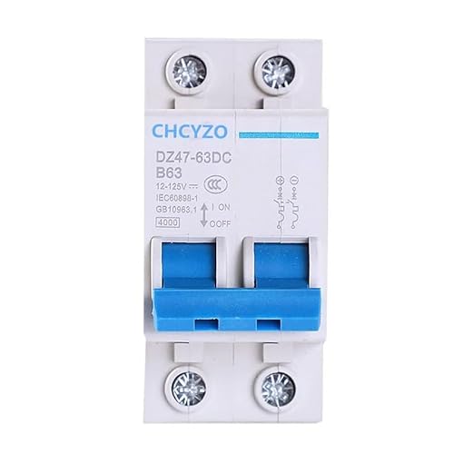 Fi Ls Schalter,Fehlerstrom-Schutzschalter 1P/2p Circuit Breaker 12v-125v Luft Schalter DC 3A-125A Elektrische Auto Batterie Schutz Schaltung(2P,125A) von Crepundia
