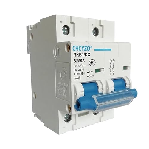 Fi Ls Schalter,Fehlerstrom-Schutzschalter 1P 2P DC Circuit Breaker 12V 24V 36V 48V 60V 72V 96V 120V Solar Zellen RV Batterie Leere Schalter 100A 125A 150A 200A 250A(2P,80A) von Crepundia
