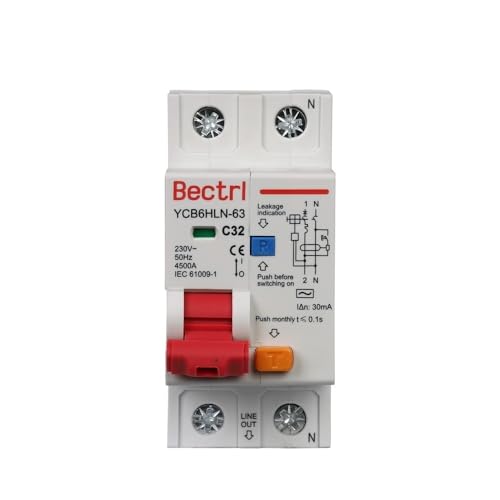 Fi Ls Schalter,Fehlerstrom-Schutzschalter 230V 1P+N Fehlerstromschutzschalter Mit Über- Und Kurzschlussschutz RCBO MCB(16a) von Crepundia