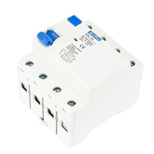 Fi Ls Schalter,Fehlerstrom-Schutzschalter 2P 4P 10/30/100/300mA Typ AC FI-SCHUTZSCHALTER RCD ELCB Elektromagnetische Fehlerstromschutzschalter(10mA,4P 6A) von Crepundia