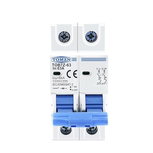 Fi Ls Schalter,Fehlerstrom-Schutzschalter 2P DC 1000V Solar Mini Circuit Breaker 3A 6A 10A 16A 20A 25A 32A 40A 50A 63A MCB For PV-System(6A) von Crepundia