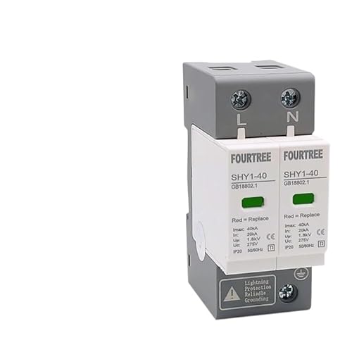 Fi Ls Schalter,Fehlerstrom-Schutzschalter AC SPD-Schutz 2P 4P 10〜20KA 20〜40KA 30KA〜60KA Haus-Blitzschutz Niederspannungsableiter Laserdruck(2P 230V,20-40KA) von Crepundia