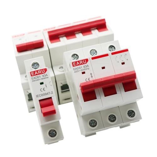 Fi Ls Schalter,Fehlerstrom-Schutzschalter Din-Schiene 1P 2P 3P 4P 40A 63A 100A 125A Messer Hauptschalter Trennschalter for den Heim-Industriegebrauch Leistungsschalter AC 230V 400V(3P,40A) von Crepundia