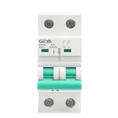 Fi Ls Schalter,Fehlerstrom-Schutzschalter GYH8 Din-Schiene 2Pole Hauptschalter Funktion Trennschalter Isolator Leistungsschalter 400VAC DP Breaker(63A) von Crepundia