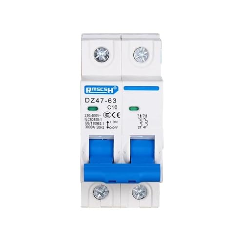Fi Ls Schalter,Fehlerstrom-Schutzschalter Schienenmontage Schaltleistung DZ47 1-4 Pole 3A/6A/10A/16A/20A/32A/40A/50A/63A 400V C Typ Mini Circuit Breaker MCB 35mm(2,6A) von Crepundia