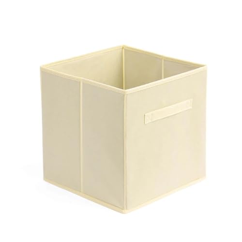 Folding Fabric Storage Cube Organizer, 2 Stück Würfel-Aufbewahrungsbehälter, Zusammenklappbare Aufbewahrungsbox Mit Griffen, Heim-Organizer, Schublade, Spielzeug-Aufbewahrungsschrank(2 pcs Beige) von Crepundia