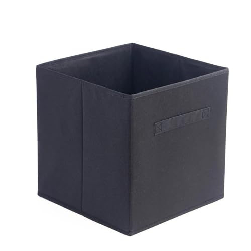 Folding Fabric Storage Cube Organizer, 2 Stück Würfel-Aufbewahrungsbehälter, Zusammenklappbare Aufbewahrungsbox Mit Griffen, Heim-Organizer, Schublade, Spielzeug-Aufbewahrungsschrank(2 pcs Black) von Crepundia