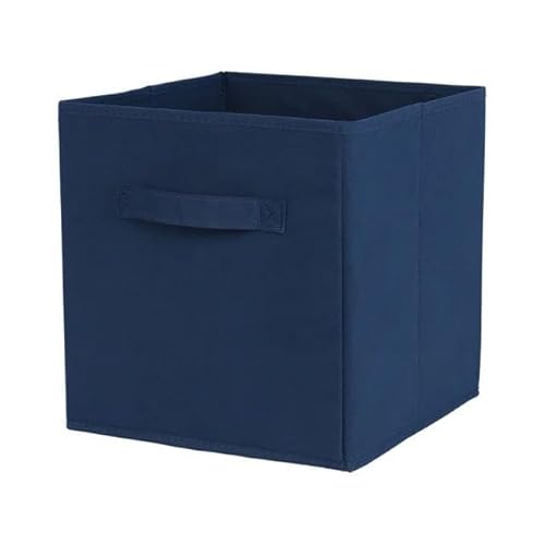 Folding Fabric Storage Cube Organizer, Mit Griff Lagerung Korb Vlies Falten Stoff Box Cube Bin For Spielzeug Kleinigkeiten Organizer Lagerplätze(Navy blue) von Crepundia