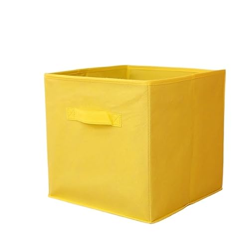 Folding Fabric Storage Cube Organizer, Mit Griff Lagerung Korb Vlies Falten Stoff Box Cube Bin For Spielzeug Kleinigkeiten Organizer Lagerplätze(Yellow) von Crepundia